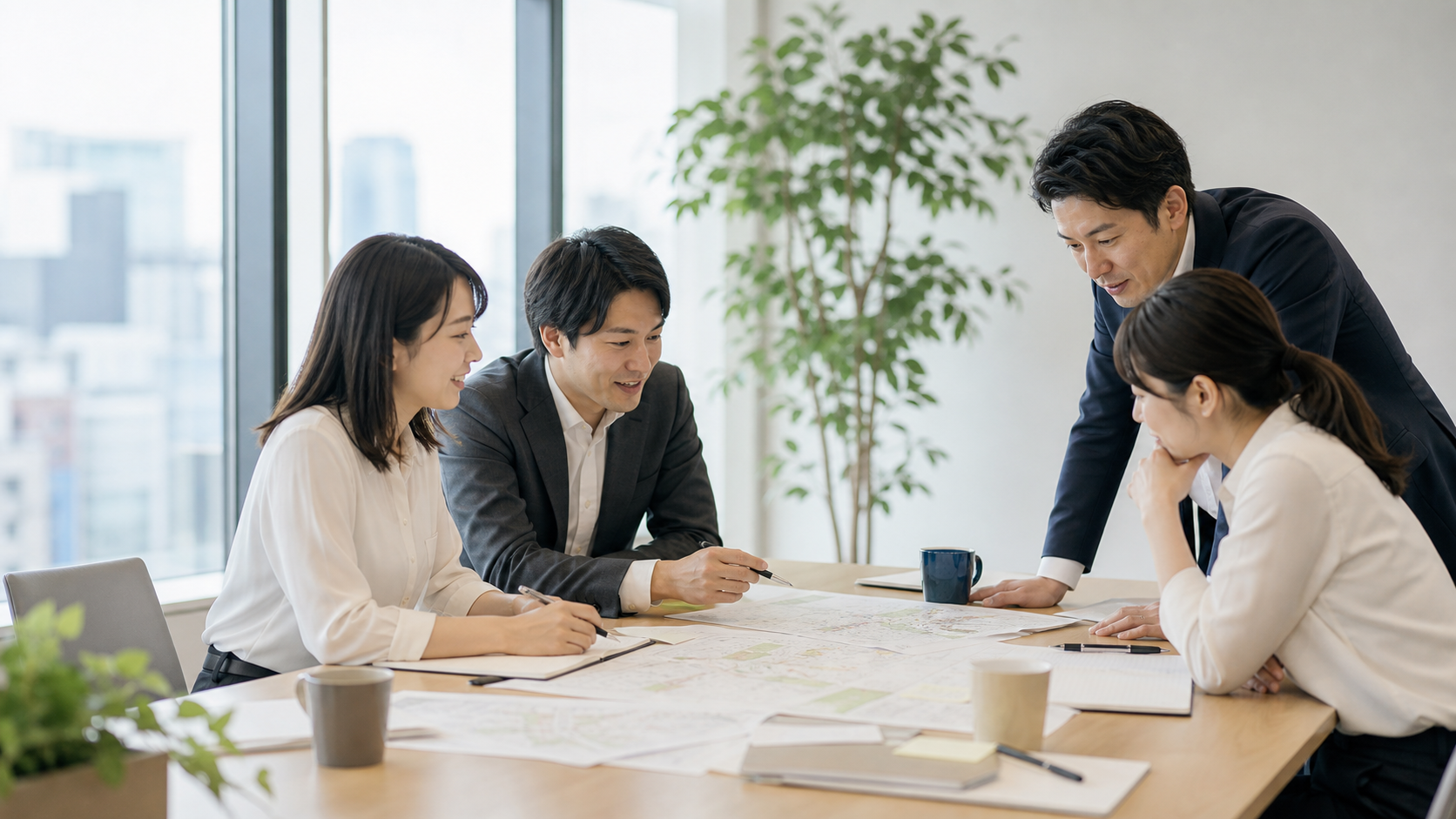 採用について話し合う企業の担当者
